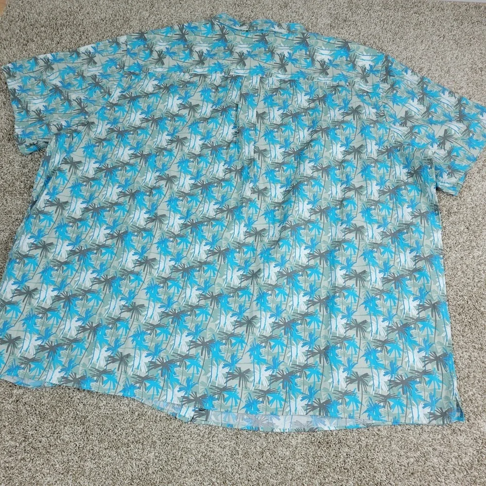 NWT Oak Hill Mens 4XLT Multicolor AOP Floral Palm Tree Button‎ Up Short Sleeve